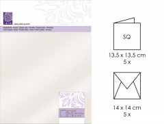 FSC Quadratische Karte mit Kuvert, metallic perlweiß