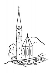 Holzstempel - Kirche