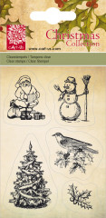 Xmas Clear Stamps Weihnachtsmann/Vogel