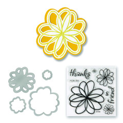 Framelits Die Set Stamp Flower Doodle