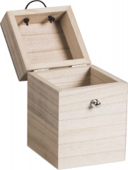 Holzbox quadratisch (8x8cm) mit Gummikordel
