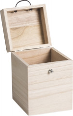 Holzbox quadratisch (10x10cm) mit Gummikordel