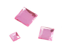 Acrylglassteine sortiert Quadrat rosa