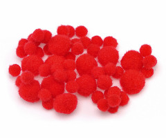 Pompons, rot