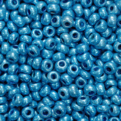 Rocailles metallic blau-metallic