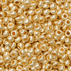 Rocailles metallic bleichgold