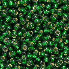 Rocailles Silberkern dunkelgrün