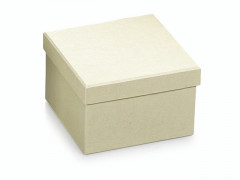 FSC Pappbox mit Deckel, quadratisch, natur