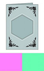 Reliefkarte Sechseck lachs/mint