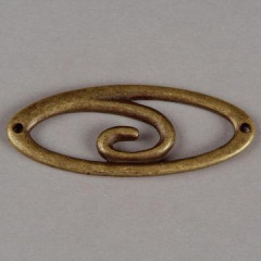 Kettenglied oval Ring matt antikgold