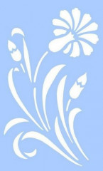 Wand Schablone Blume Blatt lang