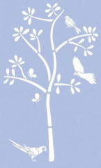 Wand Schablone Baum 3 Vögel