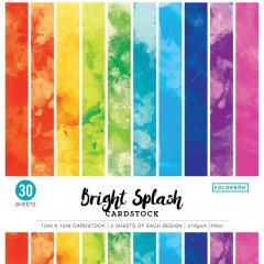 Watercolor Bright Splash 12x12 Cardstock Pack