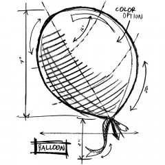 Holzstempel - Tim Holtz Balloon Sketch