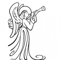 Embossing Folder - Angel with Instrument
