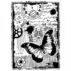 Unmounted Rubber Stamp - Steampunk Butterfly