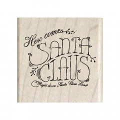Holzstempel - Here Comes Santa Claus
