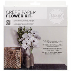 W R Crepe Paper Flower Kit - white