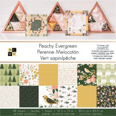 Peachy Evergreen 12x12 Paper Stack