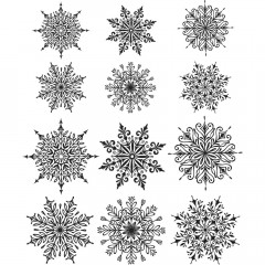 Cling Stamps Tim Holtz - Mini Swirley Snowflakes