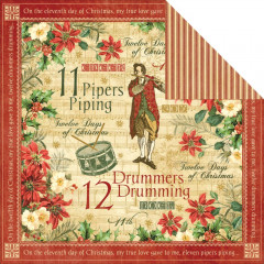 12 Days of Christmas Designpapier - Drummers Drumming