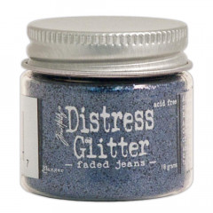 Faded Jeans Distress Glitter