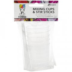 Dina Wakley Media Mixing Cups u. White Stir Sticks