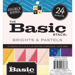 Basic Bright and Pastel Cardstock Paper Stack