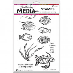 Cling Stamps Dina Wakley Media - Scribbly Fishes