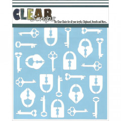 Clear Scraps Stencil - Keys N Lock