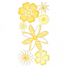 Essentials Sticker Yellow and White Sketch Flowers