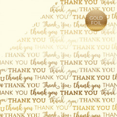 Thank You Gold Foiled Cardstock Cream