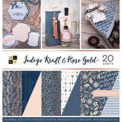 Indigo Kraft and Rose Gold 12x12 Paper Stack