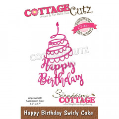 CottageCutz Elites Dies - Happy Birthday Swirly Cake