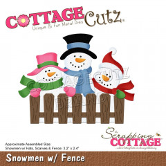 CottageCutz Dies - Snowmen W/Fence