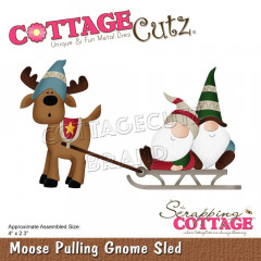 CottageCutz Dies - Moose Pulling Gnome Sled