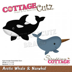 Cottage Cutz Die - Arctic Whale and Narwhal