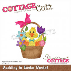 Cottage Cutz Die - Duckling In Easter Basket