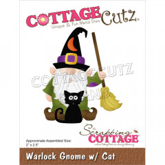 Cottage Cutz Die - Warlock Gnome W/Cat
