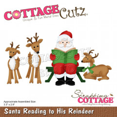 Cottage Cutz Die - Santa Reading To His Reindeer