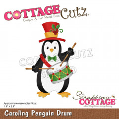 Cottage Cutz Die - Caroling Penguin Drum