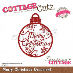 CottageCutz Elites Die - Merry Christmas Ornament