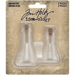 Idea-Ology Small Corked Glass Flasks Laboratory
