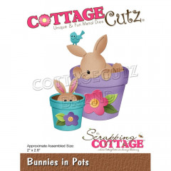 Cottage Cutz Die - Bunnies In Pots