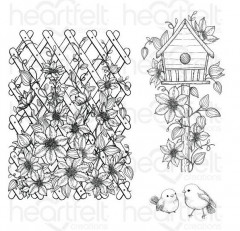 Cling Stamps - Birdhouse and Trellis