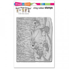Cling Stamps - House Mouse Catching Popcorn