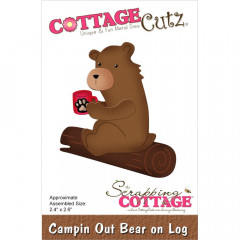 Cottage Cutz Die - Campin Out Bear On Log
