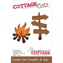 Cottage Cutz Die - Campin Out Campfire and Sign