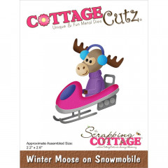 Cottage Cutz Die - Winter Moose On Snowmobile