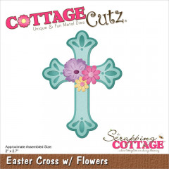Cottage Cutz Die - Easter Cross W/Flowers